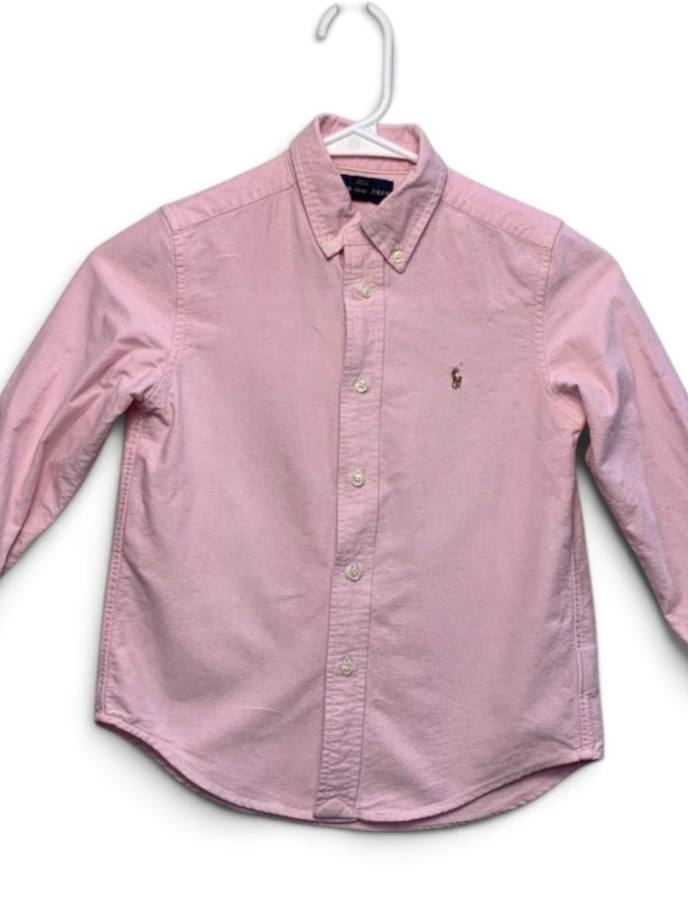 Ralph Lauren Boys 6 Classic Americana Pink Cotton Button Shirt Polo Pony Logo
